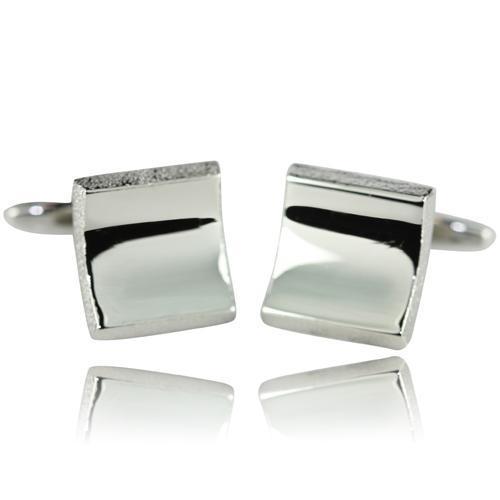 Silver Concave Square Cufflinks-Cufflinks-TheCuffShop-C01224-TheCuffShop.com.au