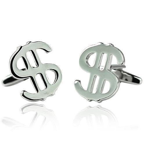 Silver Dollar Sign Cufflinks