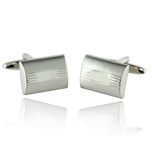 Silver Half Cylinder Cufflinks-Cufflinks-TheCuffShop-C01058-TheCuffShop.com.au