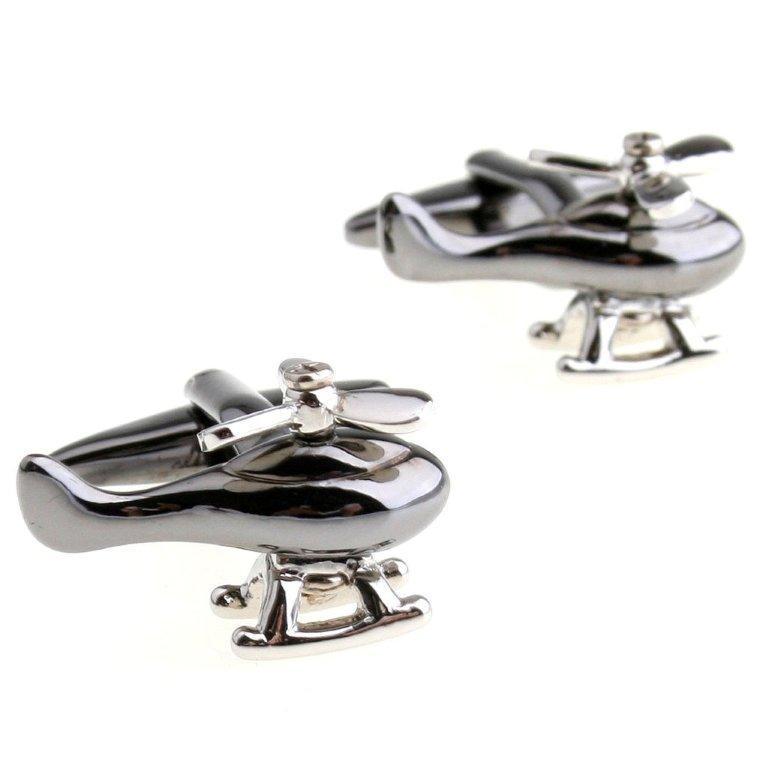 Silver Helicopter Cufflinks-Cufflinks-TheCuffShop-C00029-TheCuffShop.com.au