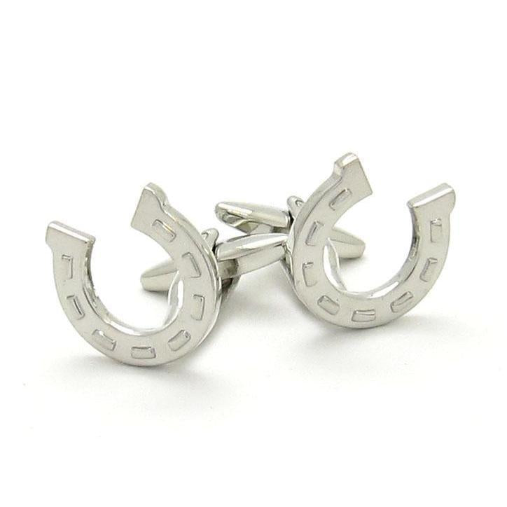 Silver Horse Shoe Cufflinks-Cufflinks-TheCuffShop-C01191-TheCuffShop.com.au