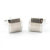 Silver Matt With Shiny Edge Cufflinks-Cufflinks-TheCuffShop-C00943-TheCuffShop.com.au