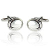 Silver Oval Cufflinks-Cufflinks-TheCuffShop-C00608-TheCuffShop.com.au
