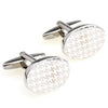 Silver Oval Laser Cufflinks-Cufflinks-TheCuffShop-C00052-TheCuffShop.com.au