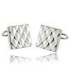 Silver Patterned Square Cufflinks-Cufflinks-TheCuffShop-C01266-TheCuffShop.com.au