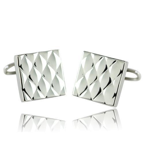 Silver Patterned Square Cufflinks-Cufflinks-TheCuffShop-C01266-TheCuffShop.com.au