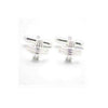 Silver Patterned Straight Crosses Cufflinks