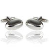 Silver Pinched Oval Cufflinks-Cufflinks-TheCuffShop-C00611-TheCuffShop.com.au