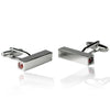 Silver Rectangle With Purple Stone Cufflinks-Cufflinks-TheCuffShop-C00474-TheCuffShop.com.au