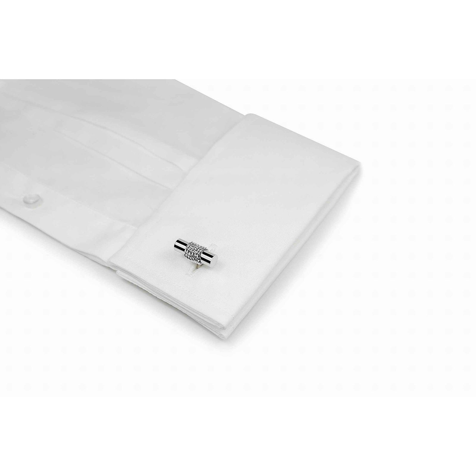 Silver Rope On Bar Cufflinks-Cufflinks-TheCuffShop-C00640-TheCuffShop.com.au