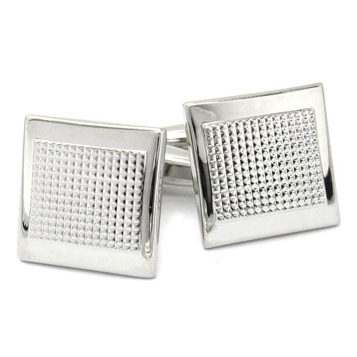 Silver Square Contrast Cufflinks-Cufflinks-TheCuffShop-C01070-TheCuffShop.com.au