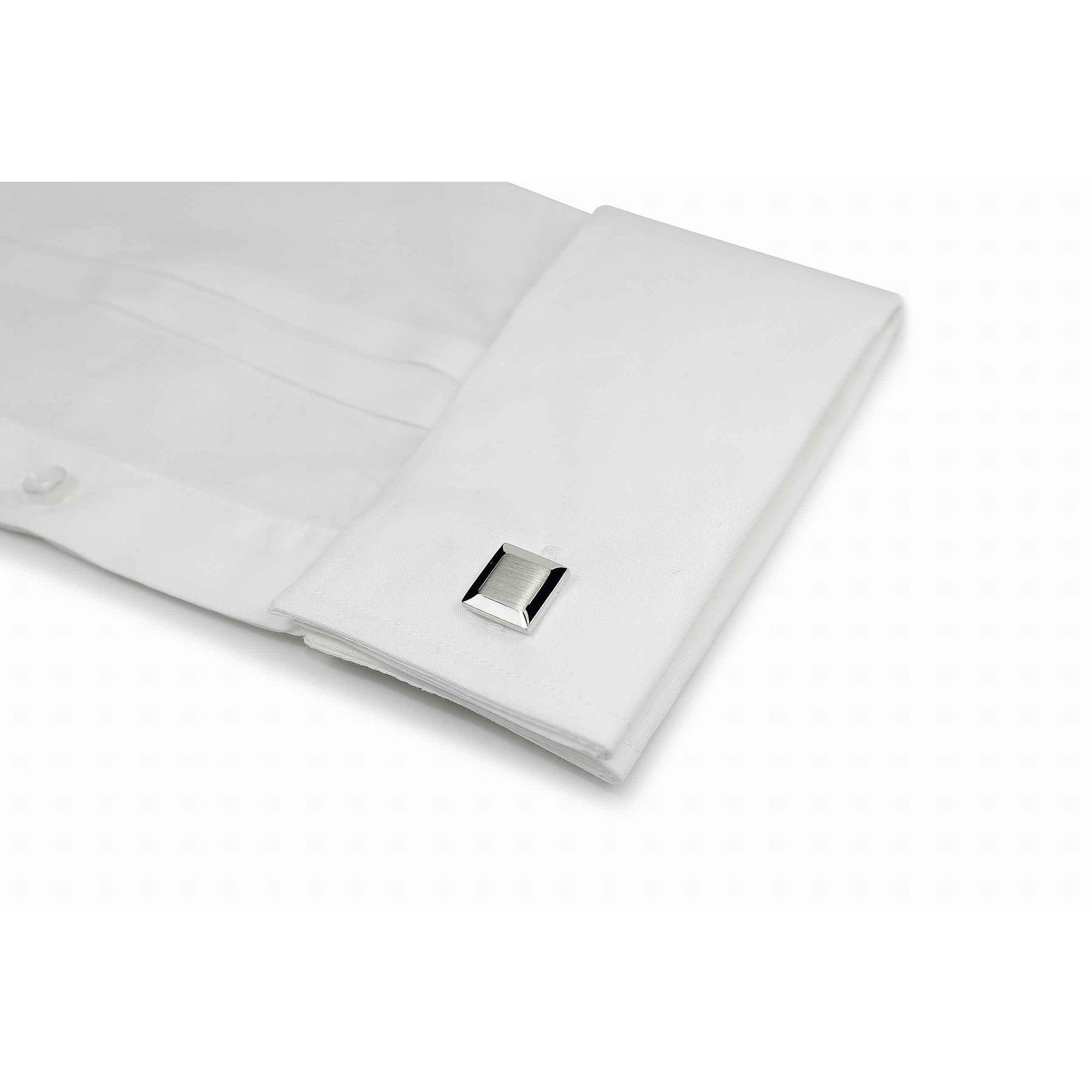 Silver Square Cufflinks-Cufflinks-TheCuffShop-C00605-TheCuffShop.com.au