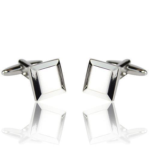 Silver Square Cufflinks-Cufflinks-TheCuffShop-C00605-TheCuffShop.com.au