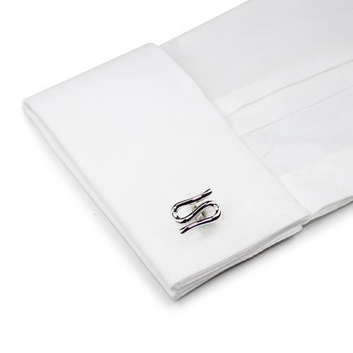 Silver Squiggle Cufflinks-Cufflinks-TheCuffShop-C00485-TheCuffShop.com.au