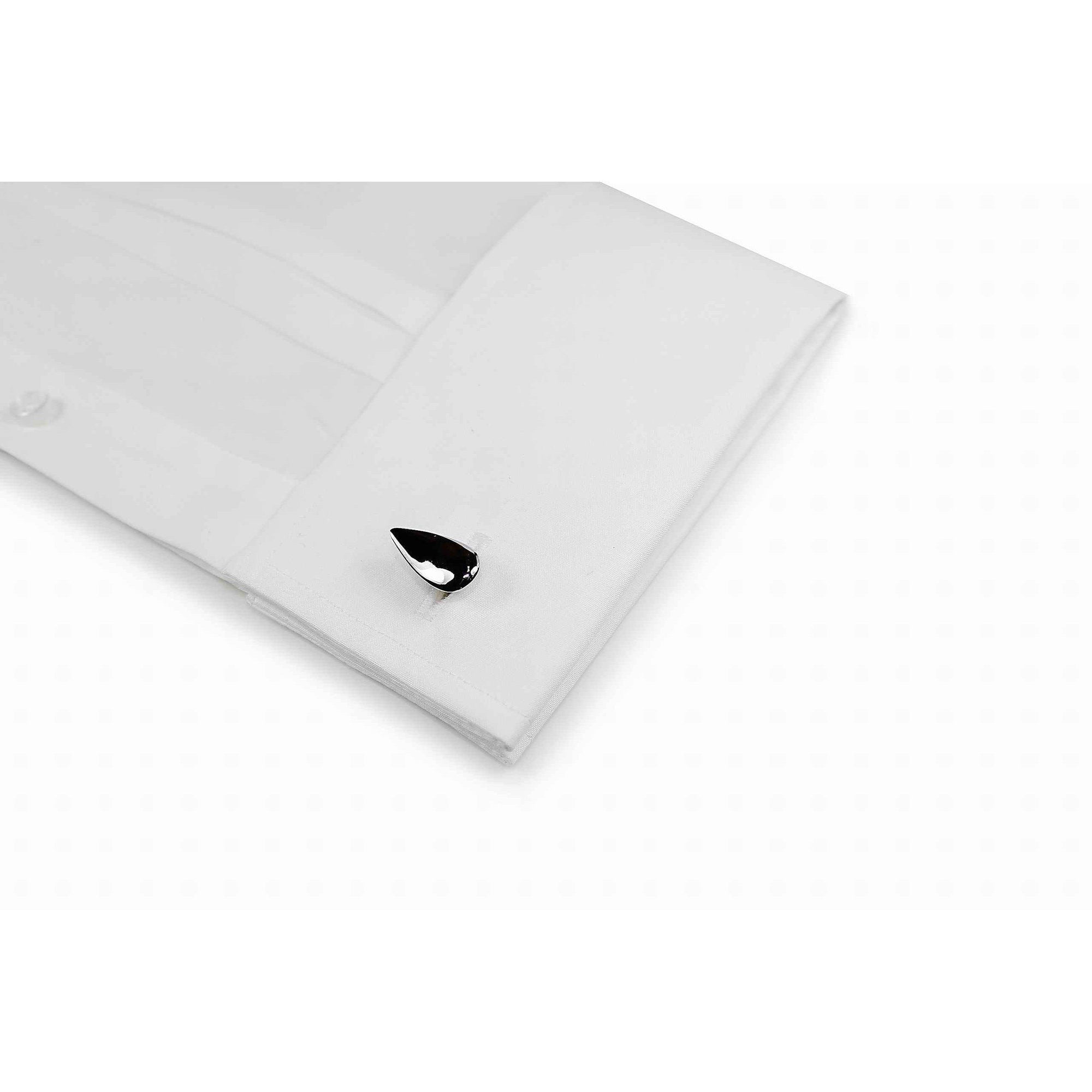 Silver Tear Drop Cufflinks-Cufflinks-TheCuffShop-C00660-TheCuffShop.com.au