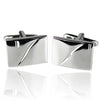Silver With Diagonal Cut Out Cufflinks-Cufflinks-TheCuffShop-C00654-TheCuffShop.com.au