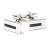 Single Black Stripe Cufflinks-Cufflinks-TheCuffShop-C00399-TheCuffShop.com.au