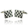 Wavy Black Cufflinks-Cufflinks-TheCuffShop-C00353-TheCuffShop.com.au