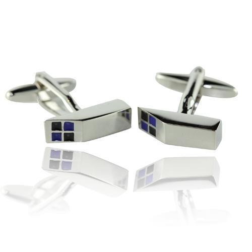 Black And Blue Angle Cufflinks-Cufflinks-TheCuffShop-C00367-TheCuffShop.com.au