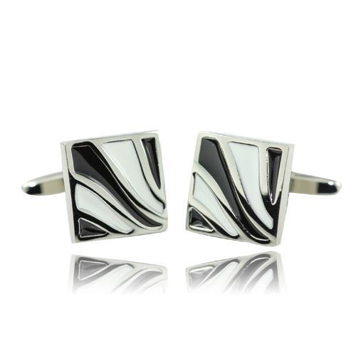 Black And White Swirl Cufflinks-Cufflinks-TheCuffShop-C00949-TheCuffShop.com.au