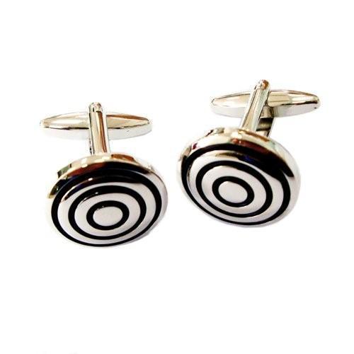 Black Concentric Cufflinks-Cufflinks-TheCuffShop-C00324-TheCuffShop.com.au