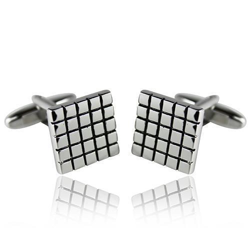 Black Cross Etch Square Cufflinks-Cufflinks-TheCuffShop-C00557-TheCuffShop.com.au