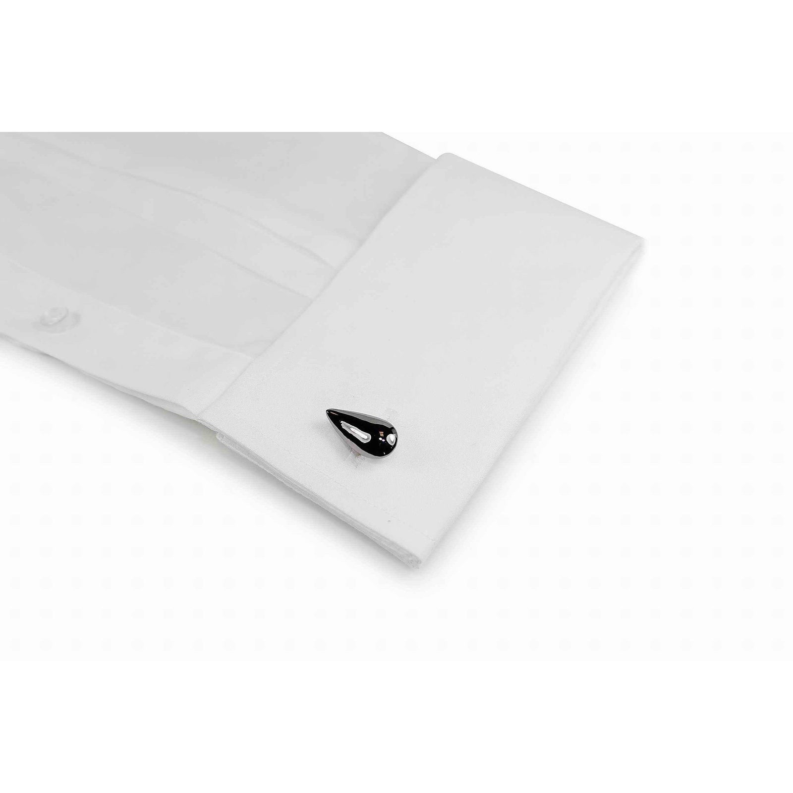 Black Tear Drop Cufflinks-Cufflinks-TheCuffShop-C00666-TheCuffShop.com.au