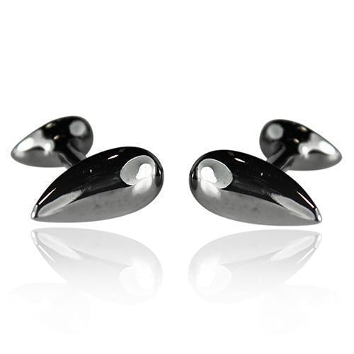 Black Tear Drop Cufflinks-Cufflinks-TheCuffShop-C00666-TheCuffShop.com.au