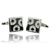 Black With Crystal Swirl Cufflinks-Cufflinks-TheCuffShop-C00792-TheCuffShop.com.au