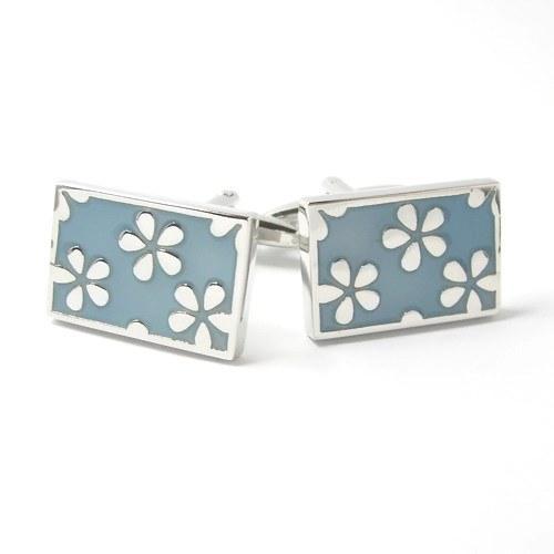 Blue Floral Cufflinks-Cufflinks-TheCuffShop-C00808-TheCuffShop.com.au