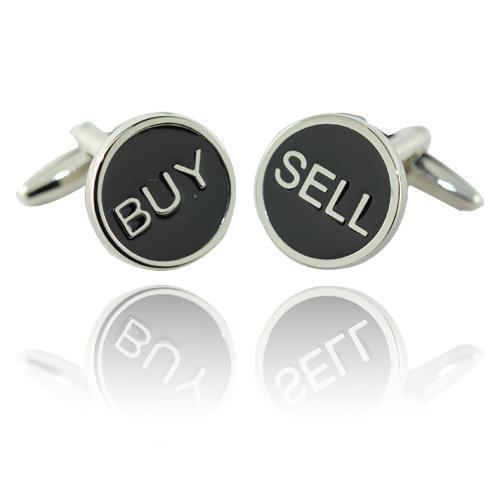 Buy And Sell Black Circle Cufflinks-Cufflinks-TheCuffShop-C00371-TheCuffShop.com.au