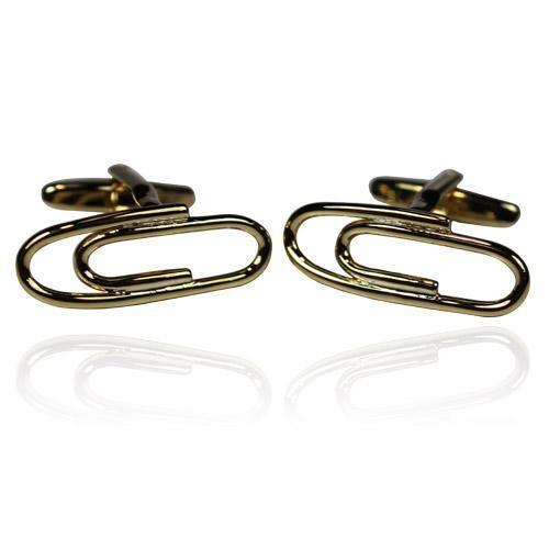 Gold Paper Clip Cufflinks-Cufflinks-TheCuffShop-C00993-TheCuffShop.com.au