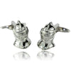 Helmet Silver Cufflinks-Cufflinks-TheCuffShop-C01110-TheCuffShop.com.au