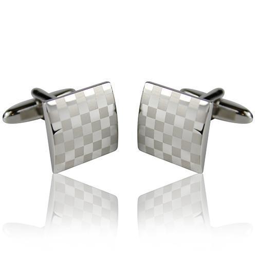 Lasered Cross Stitch Square Cufflinks-Cufflinks-TheCuffShop-C00711-TheCuffShop.com.au