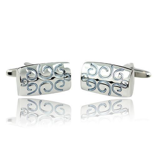 Light Blue Squiggle Cufflinks-Cufflinks-TheCuffShop-C00796-TheCuffShop.com.au