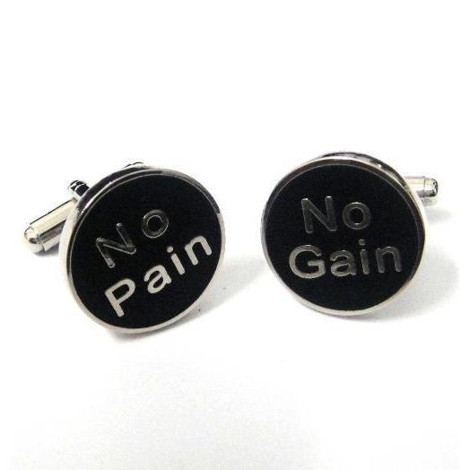 No Pain No Gain Cufflinks-Cufflinks-TheCuffShop-C01462-TheCuffShop.com.au
