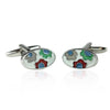 Oval Floral Cufflinks-Cufflinks-TheCuffShop-C00420-TheCuffShop.com.au