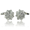 Pinched Silver Circle Cufflinks-Cufflinks-TheCuffShop-C00256-TheCuffShop.com.au