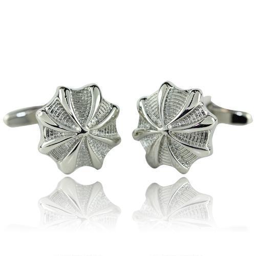 Pinched Silver Circle Cufflinks-Cufflinks-TheCuffShop-C00256-TheCuffShop.com.au