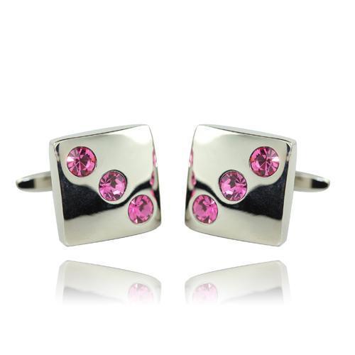 Pink Diamante Cufflinks-Cufflinks-TheCuffShop-C00173-TheCuffShop.com.au