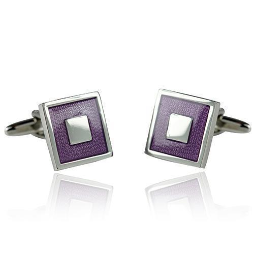 Purple Glazed Square Cufflinks-Cufflinks-TheCuffShop-C00482-TheCuffShop.com.au