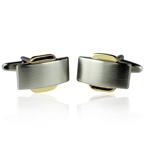 Silver And Gold Subway Cufflinks-Cufflinks-TheCuffShop-C00513-TheCuffShop.com.au