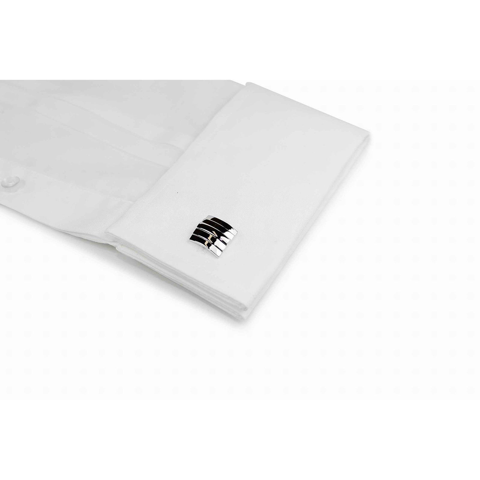 Silver Horiztonal Carvings Cufflinks-Cufflinks-TheCuffShop-C00627-TheCuffShop.com.au