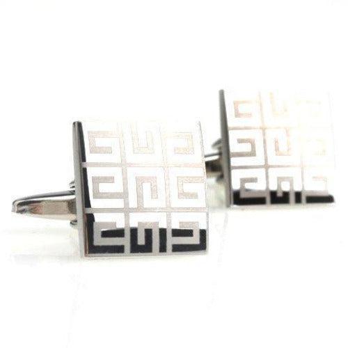 Silver Laser Maze Cufflinks-Cufflinks-TheCuffShop-C00015-TheCuffShop.com.au
