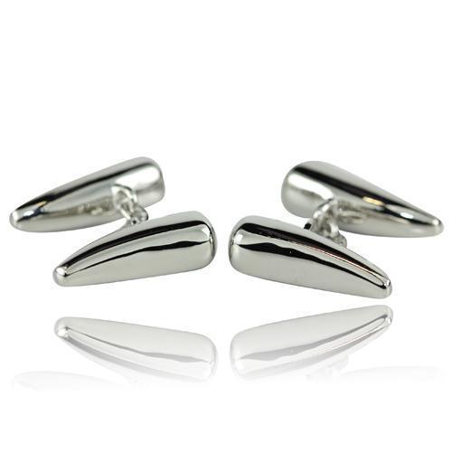 Silver Link Tear Drop Cufflinks-Cufflinks-TheCuffShop-C01071-TheCuffShop.com.au