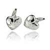 Silver Love Heart With Diamante Cufflinks-Cufflinks-TheCuffShop-C00391-TheCuffShop.com.au