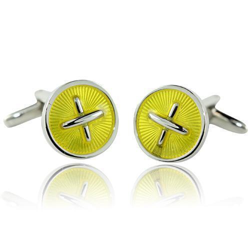 Yellow Cross Cufflinks-Cufflinks-TheCuffShop-C00210-TheCuffShop.com.au